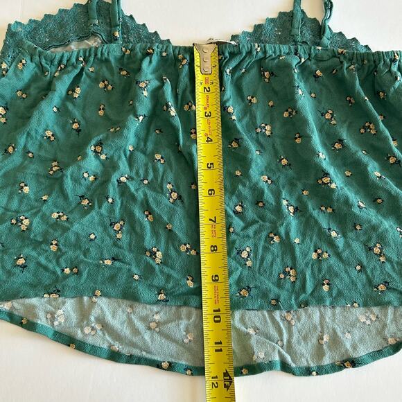 American Eagle Womens Floral Print Spaghetti Strap Lace Trim Cami Tank Top Small - Picture 9 of 9